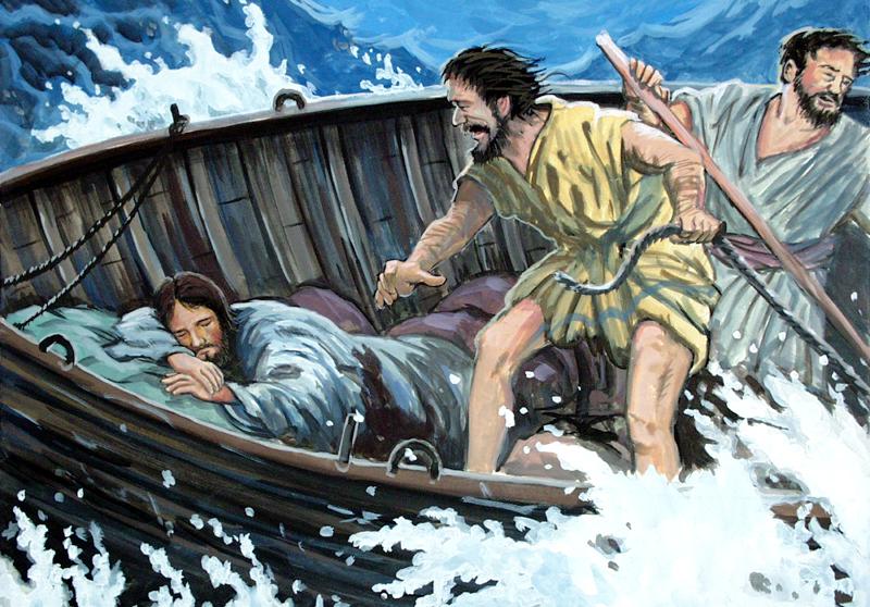 Resultado de imagem para Jesus dormindo no barco